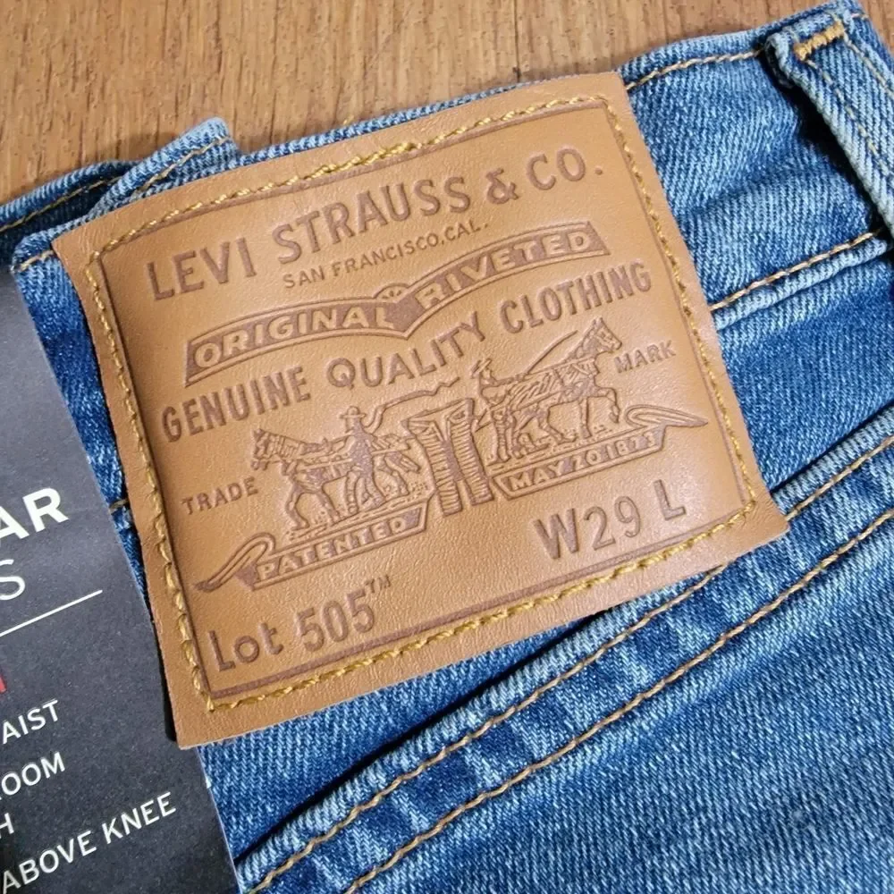 Levi's Premium 505 Regular Denim Jeans Shorts Medium Wash Men's Waist Size 29